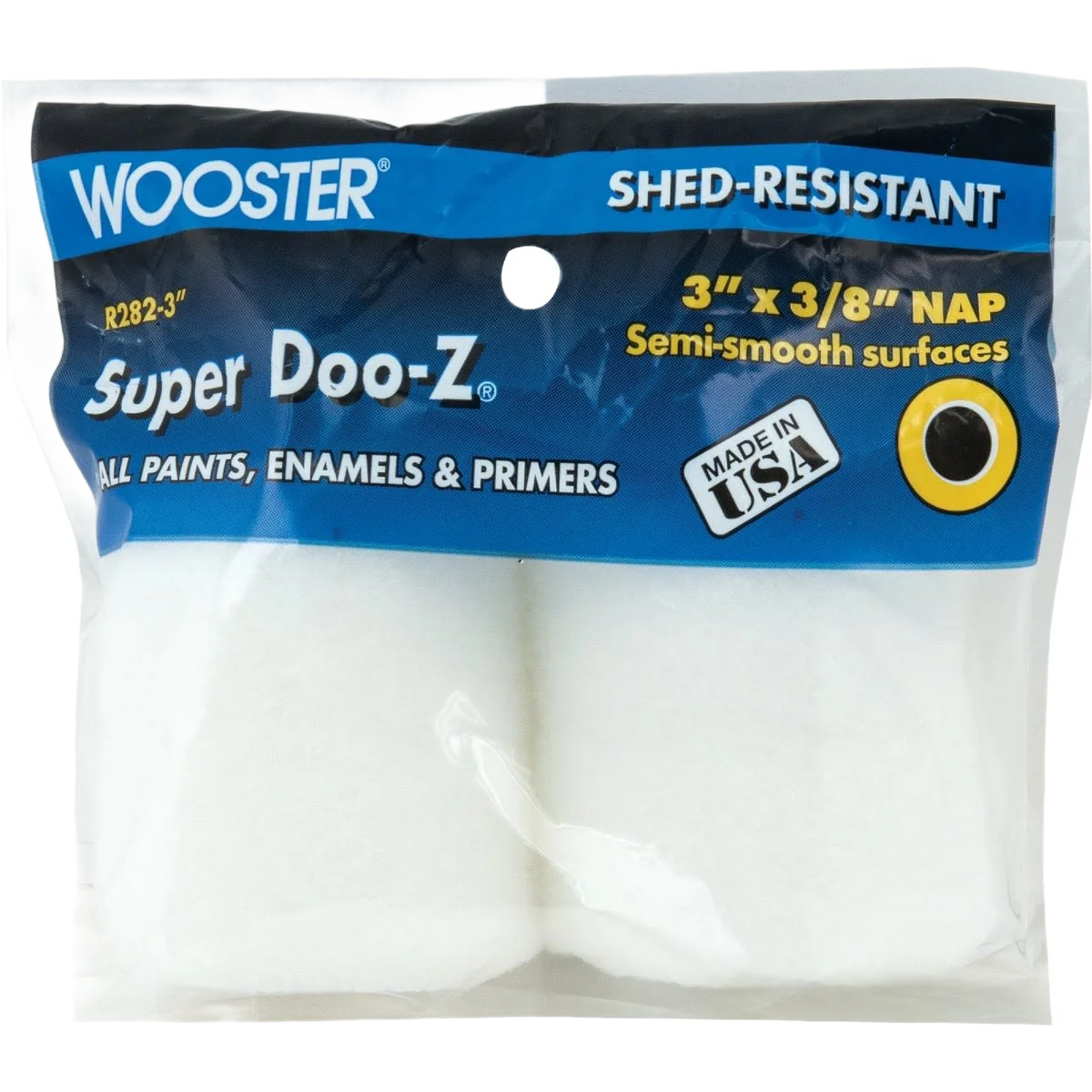 Innovative Wooster Trim Woven Fabric Roller Cover 3 x 3 8 In. 2-Pack Natural
