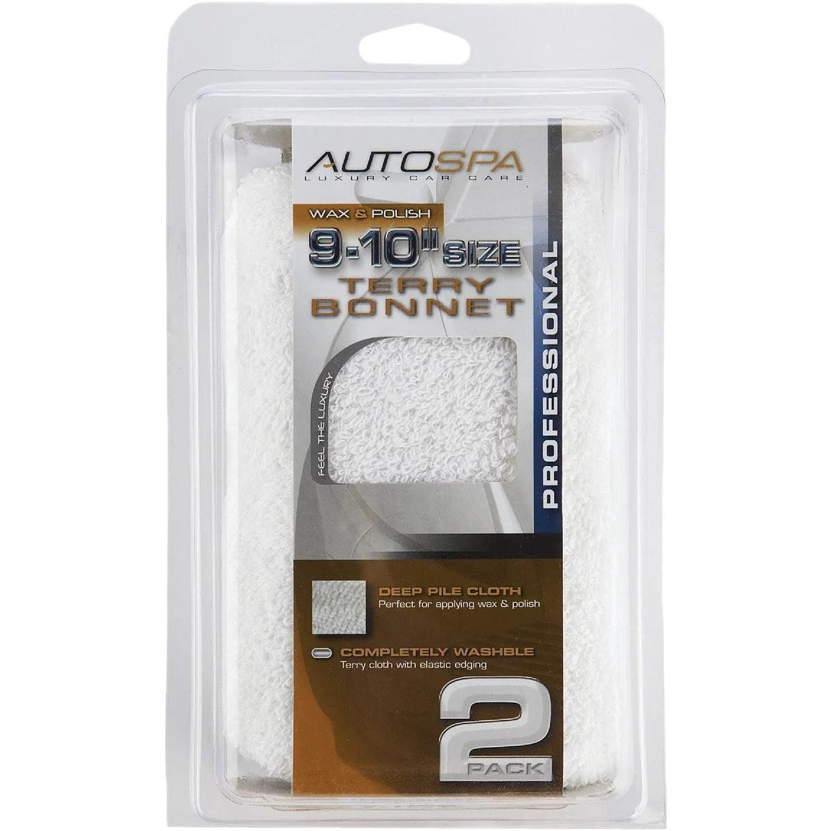 Selected Auto Spa 9 In. to 10 In. Washable Cotton Polishing Bonnet 2-Pack Trendy