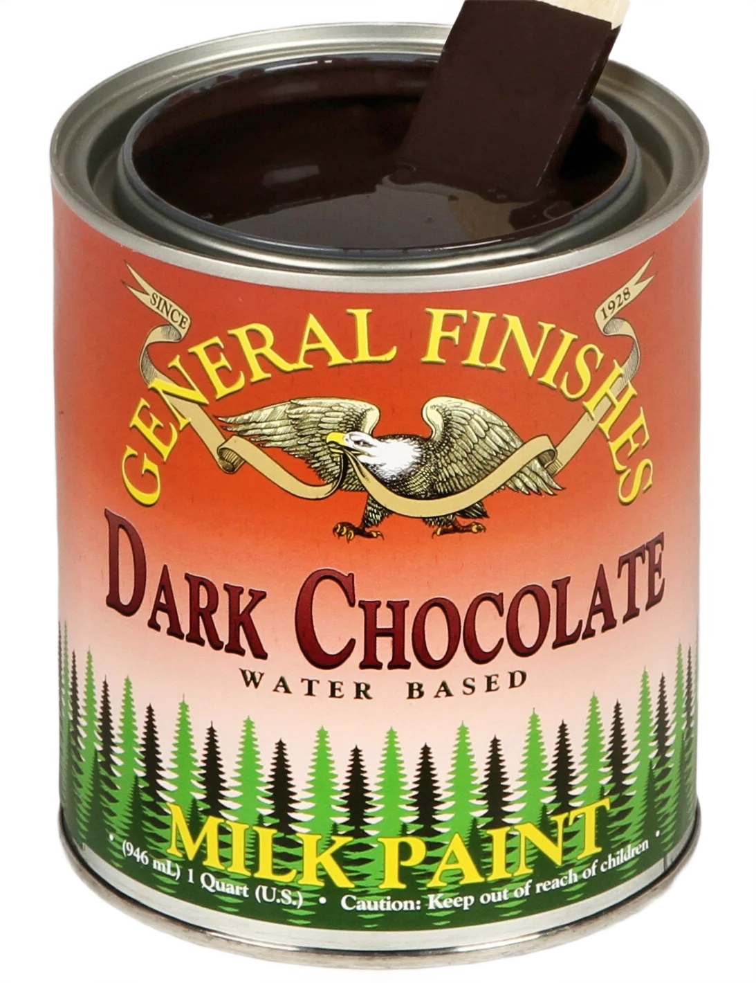 Authentic General Finishes Dark Chocolate Water Based Milk Paint Quart Long-Lasting