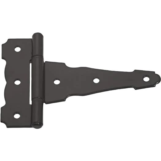 Classic National Hardware 4 Black Ornamental Reversible T-Hinge Practical