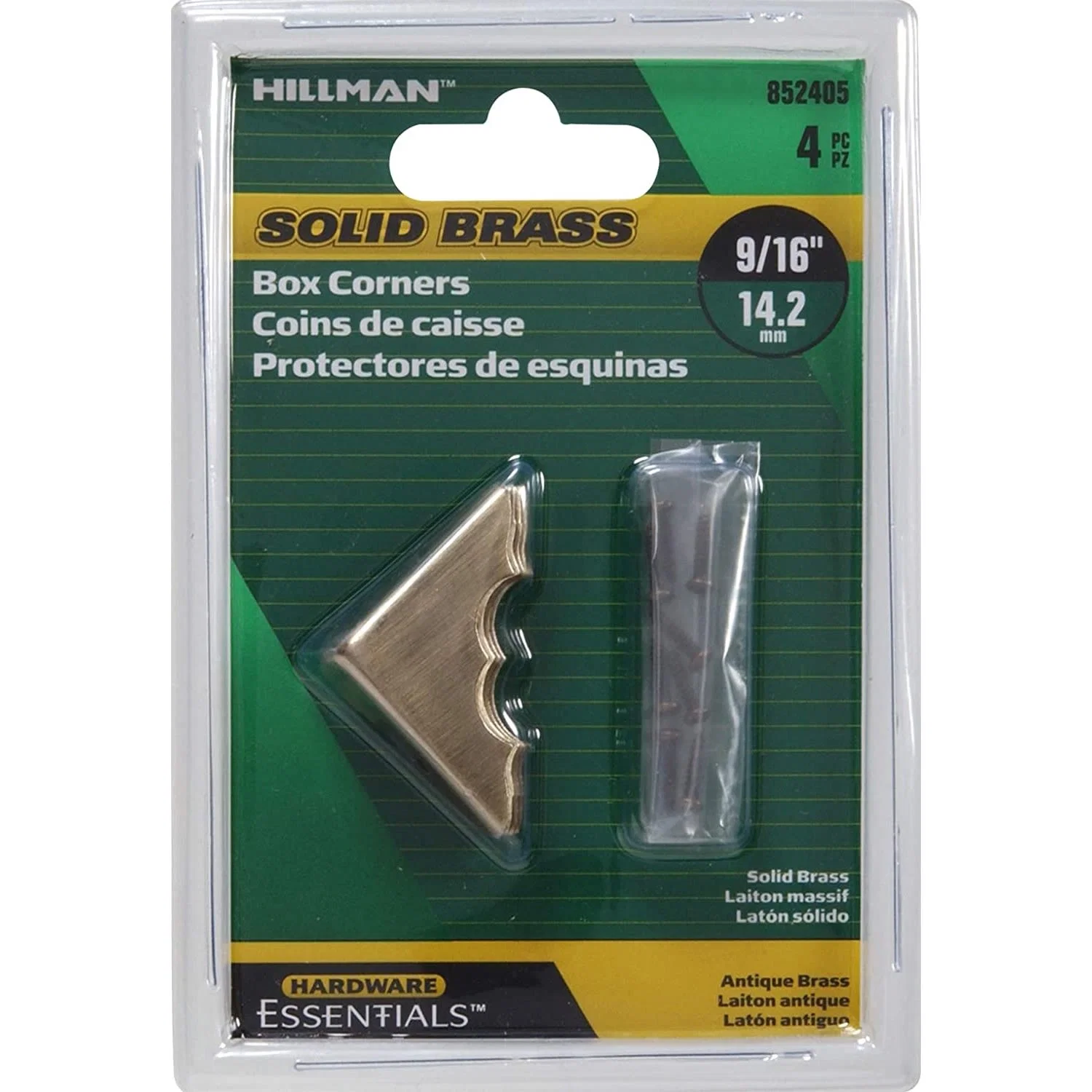 Effective Hillman Antique Brass Solid Brass Decorative Corner 9 16 in. Innovative