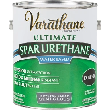 Fashionable Rust-Oleum Varathane Crystal Clear Semi-Gloss Exterior Spar Urethane 1 gallon User-Friendly