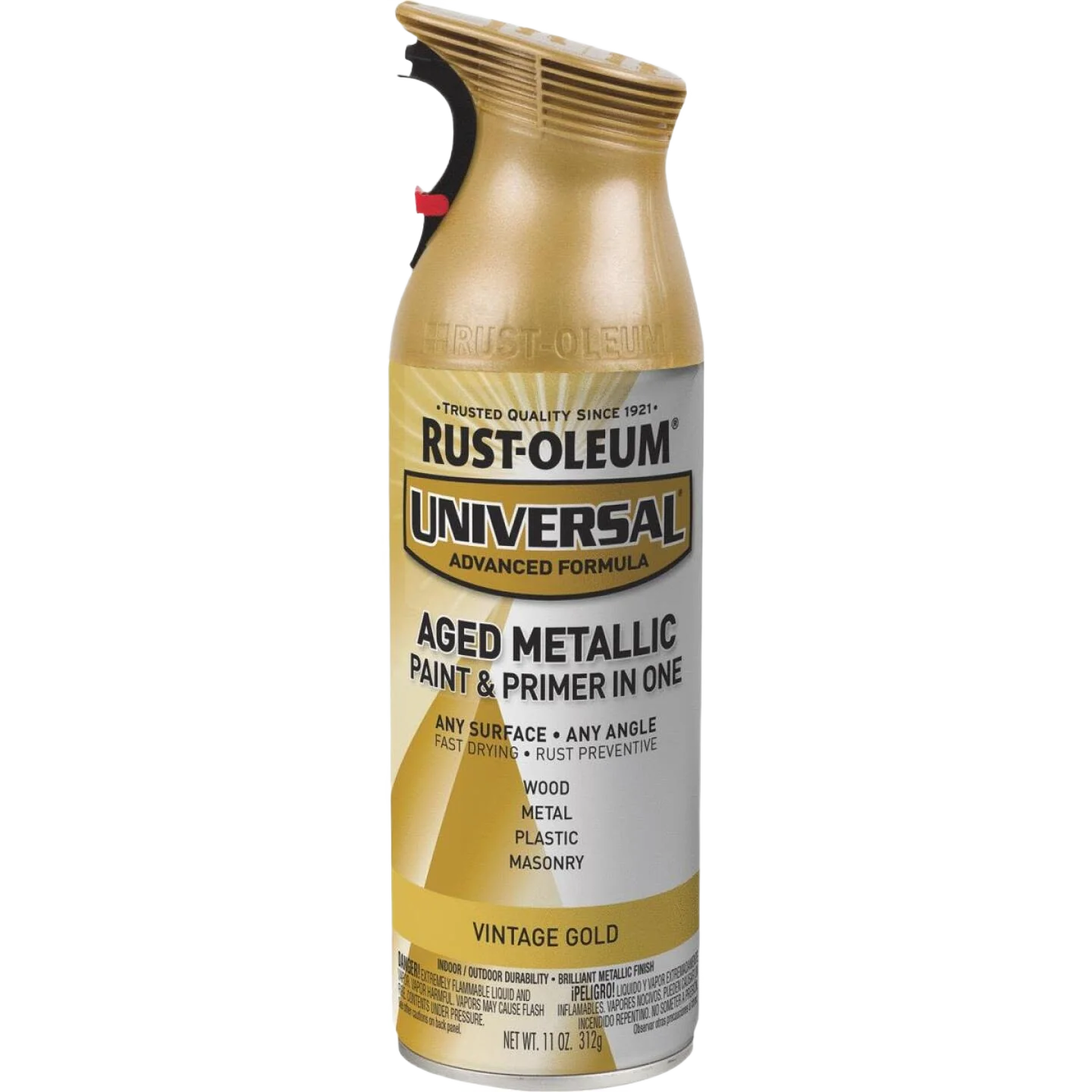 Enhanced Rust-Oleum Universal Metallic Vintage Gold Spray Paint 11 oz. Classic