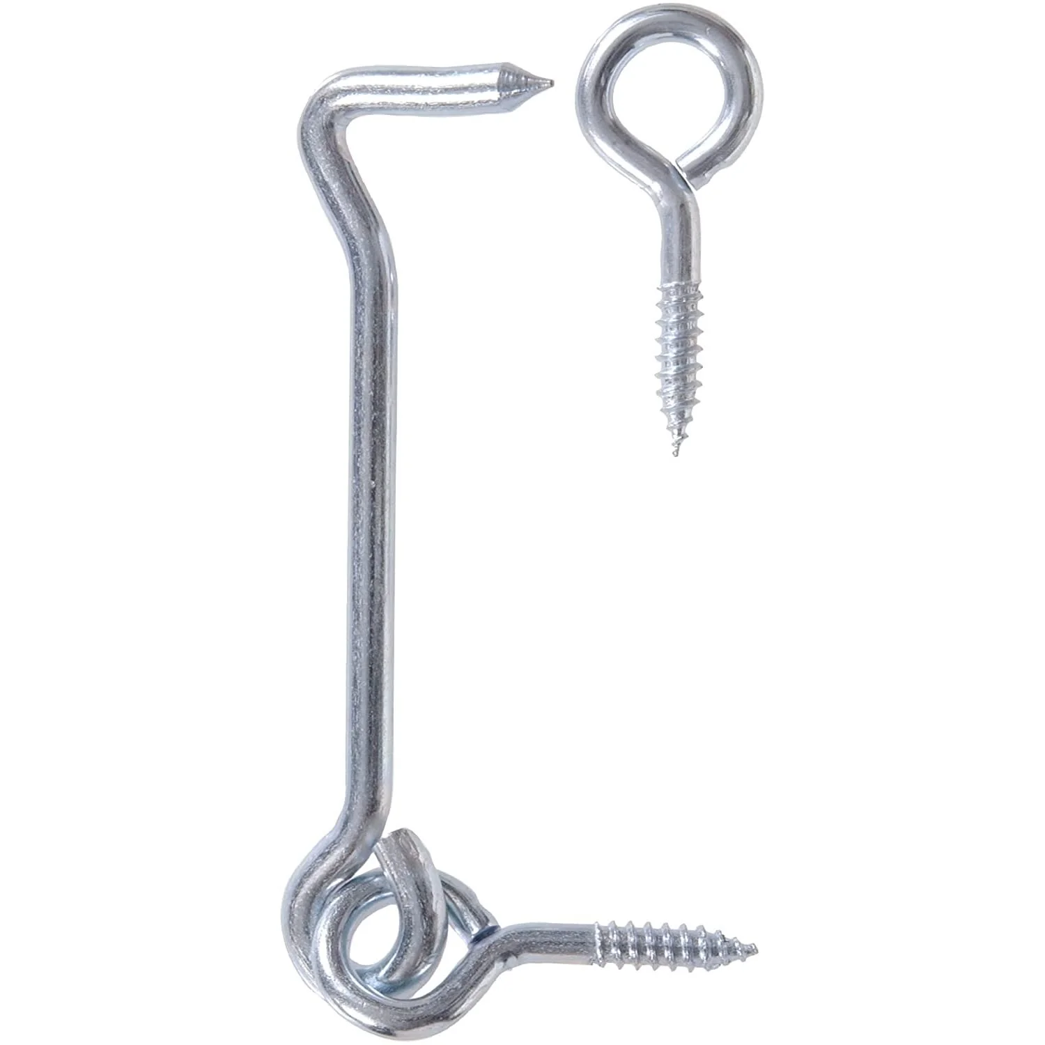 Relaxed Hillman 6 in. Heavy Gate Hook with Screw Eyes Zinc-Plated Traditional