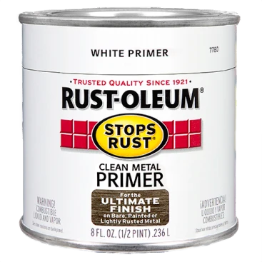 Optimized Rust-Oleum Stops Rust® Clean Flat White Metal Primer 1 2 Pint Practical