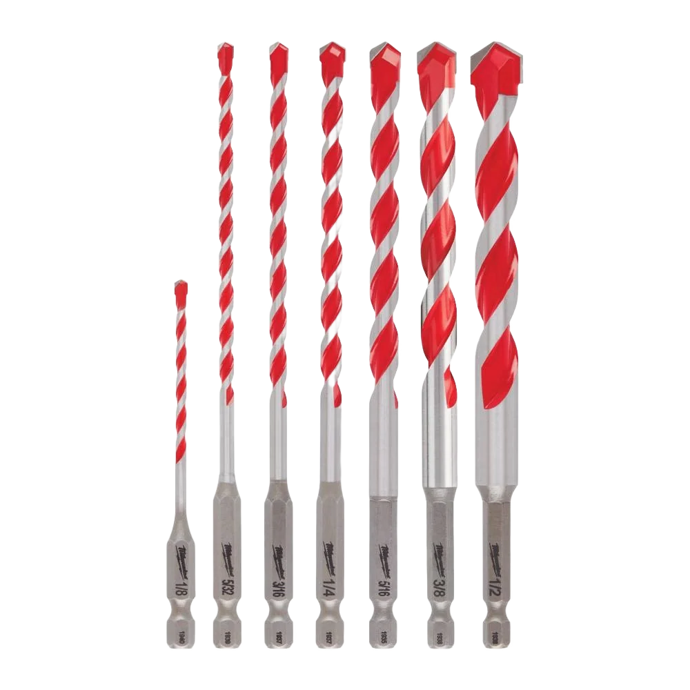 Easy-to-Use Milwaukee SHOCKWAVE™ 7-PC Carbide-Tipped Hammer Drill Bits Next-Generation
