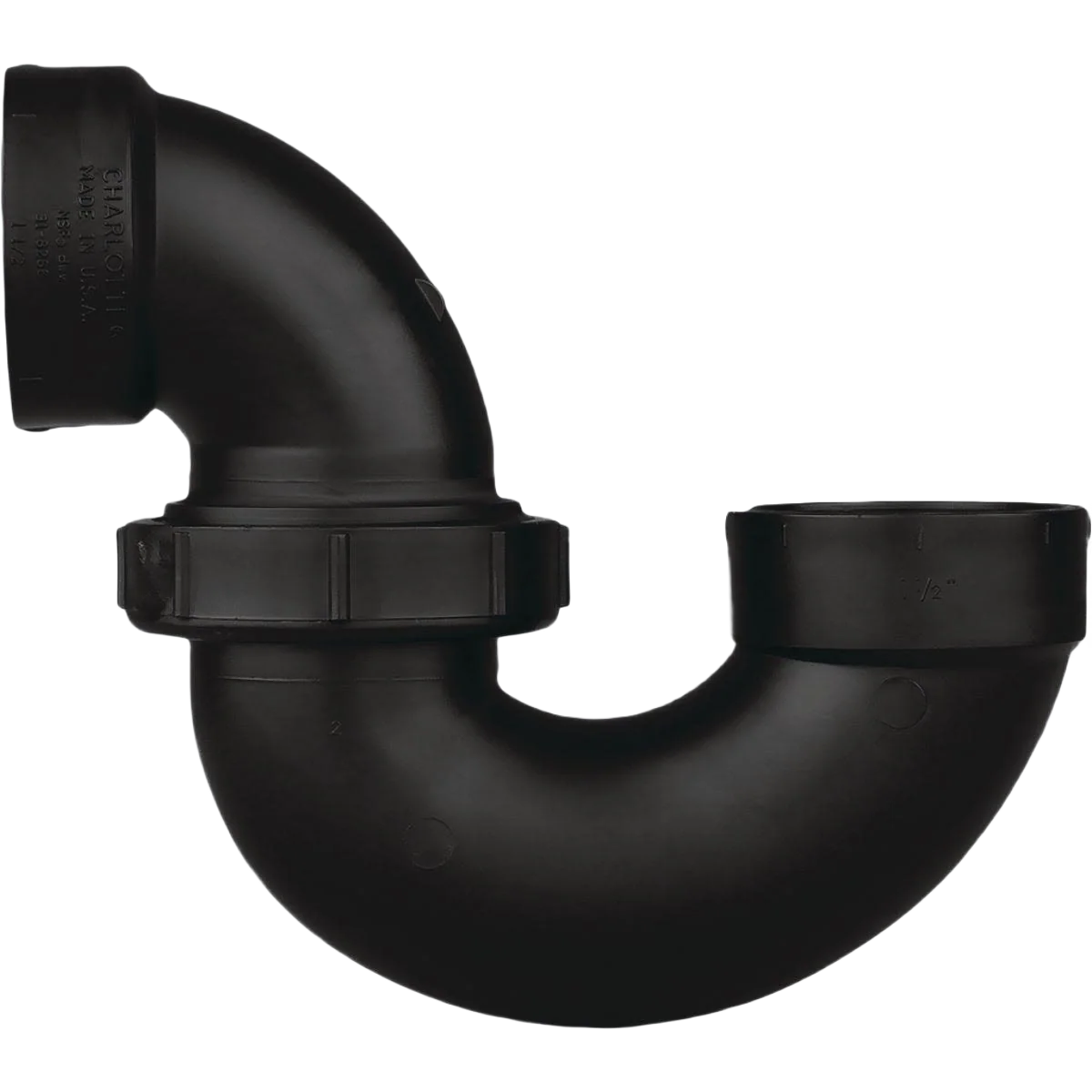 Top-Quality Charlotte Pipe 2 In. Black ABS P-Trap with Union Stylish