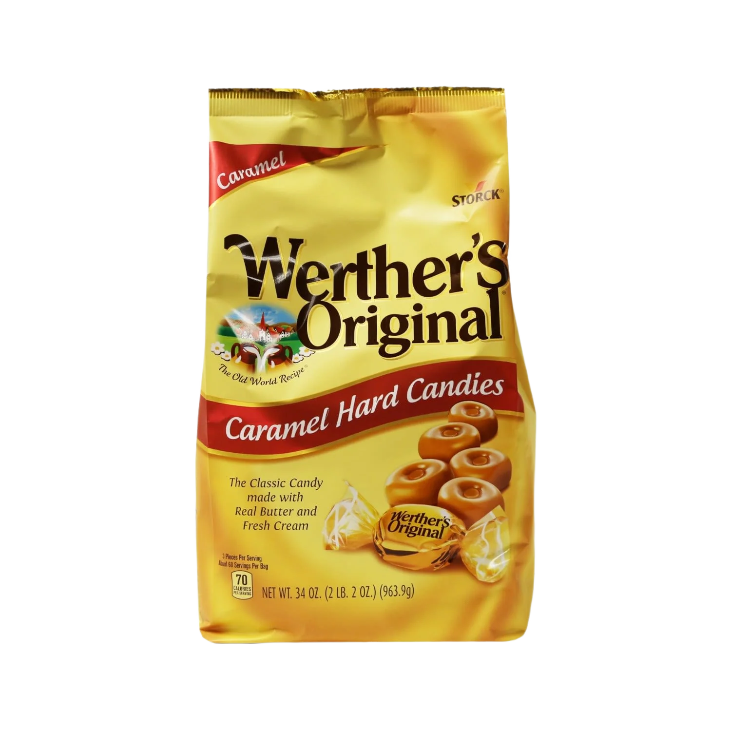 Long-Lasting Werther’s Caramel Hard Candies 34 oz. Crafted