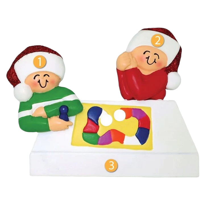Healthy Ornament Central Personalized Family Game Night with 2 Night Ornament Artisan