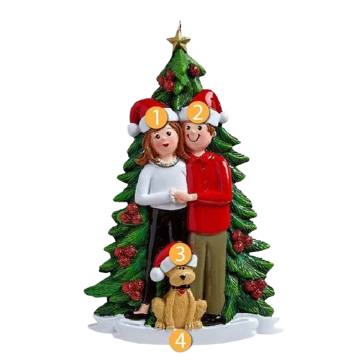 Innovative Rudolph Me Personalized Christmas Couple with Dog Ornament Carefully Designed