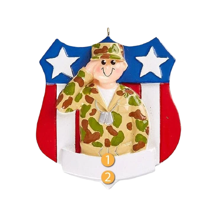 Contemporary Rudolph Me Personalized Army Male Ornament Crafted