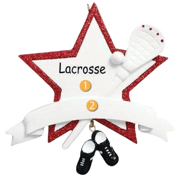 Healthy Rudolph Me Personalized Glittered Lacrosse Star Ornament Trusted