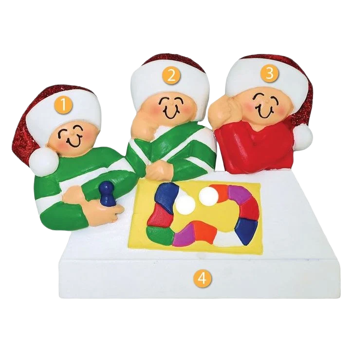 Artisan Ornament Central Personalized Family Game Night with 3 People Ornament Practical