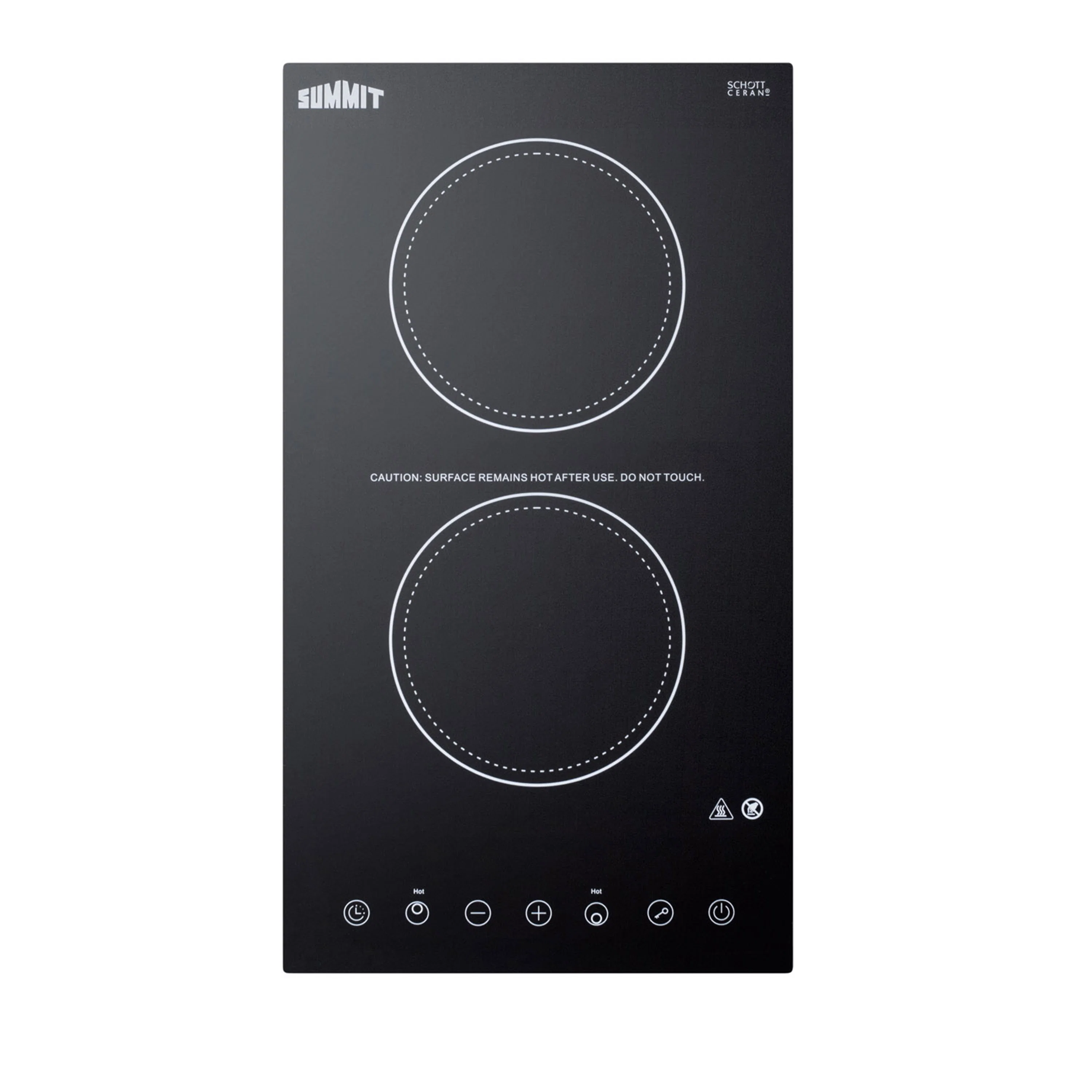 Modern 12 Wide 115V 2-Burner Radiant Cooktop Certified