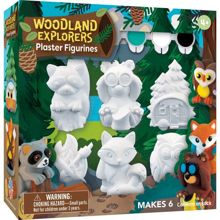 Modern MasterPieces Puzzle Woodland Explorers Plaster Figurine Paint Set Premium