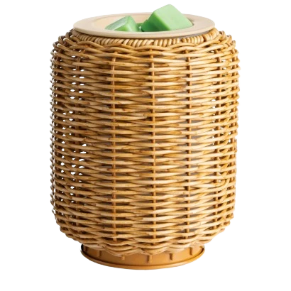 Environmentally Friendly Candle Warmers Wicker Lantern Illumination Fragrance Warmer Stylish