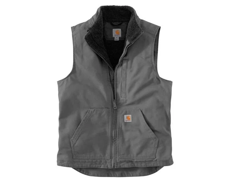 Fine Crafted Carhartt Men’s Tall 2X Gravel Washed Duck Sherpa Lined Mock Neck Vest Authentic