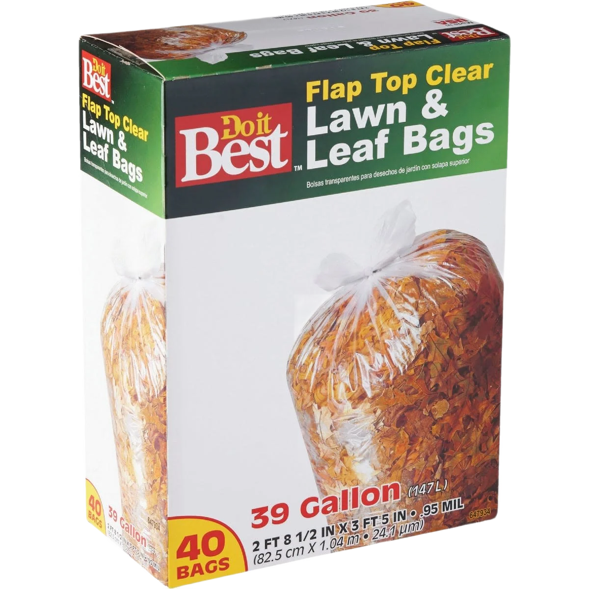 Secure Do it 39 Gallon Clear Flap Tie Lawn Leaf Bags 40-Count Next-Generation