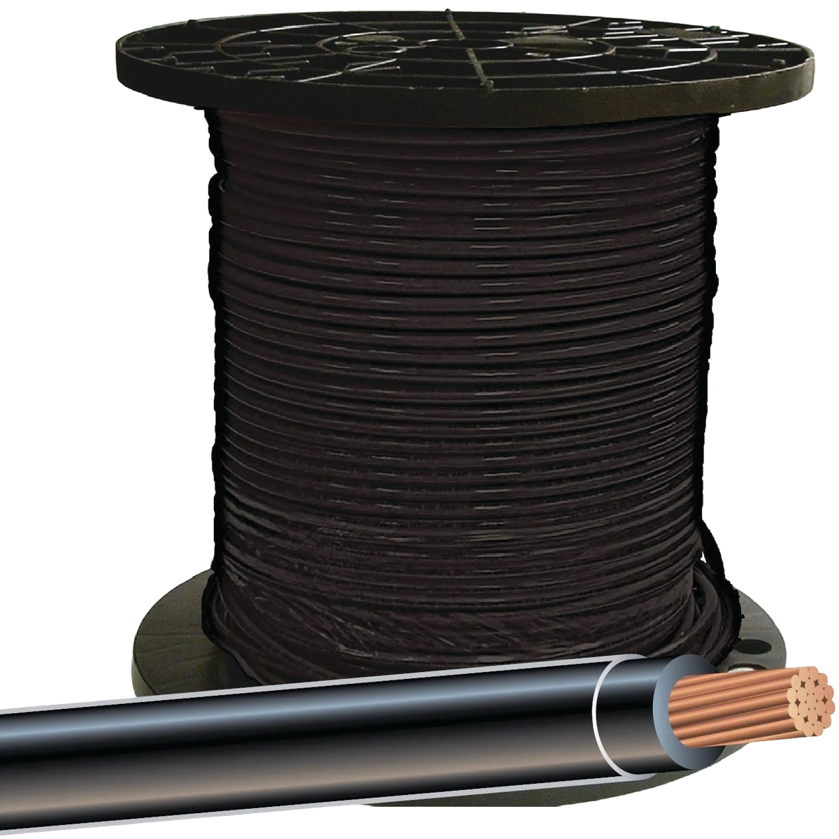 Clean Southwire 500 ft. Stranded Black 8-AWG Stranded THHN Wire Efficient