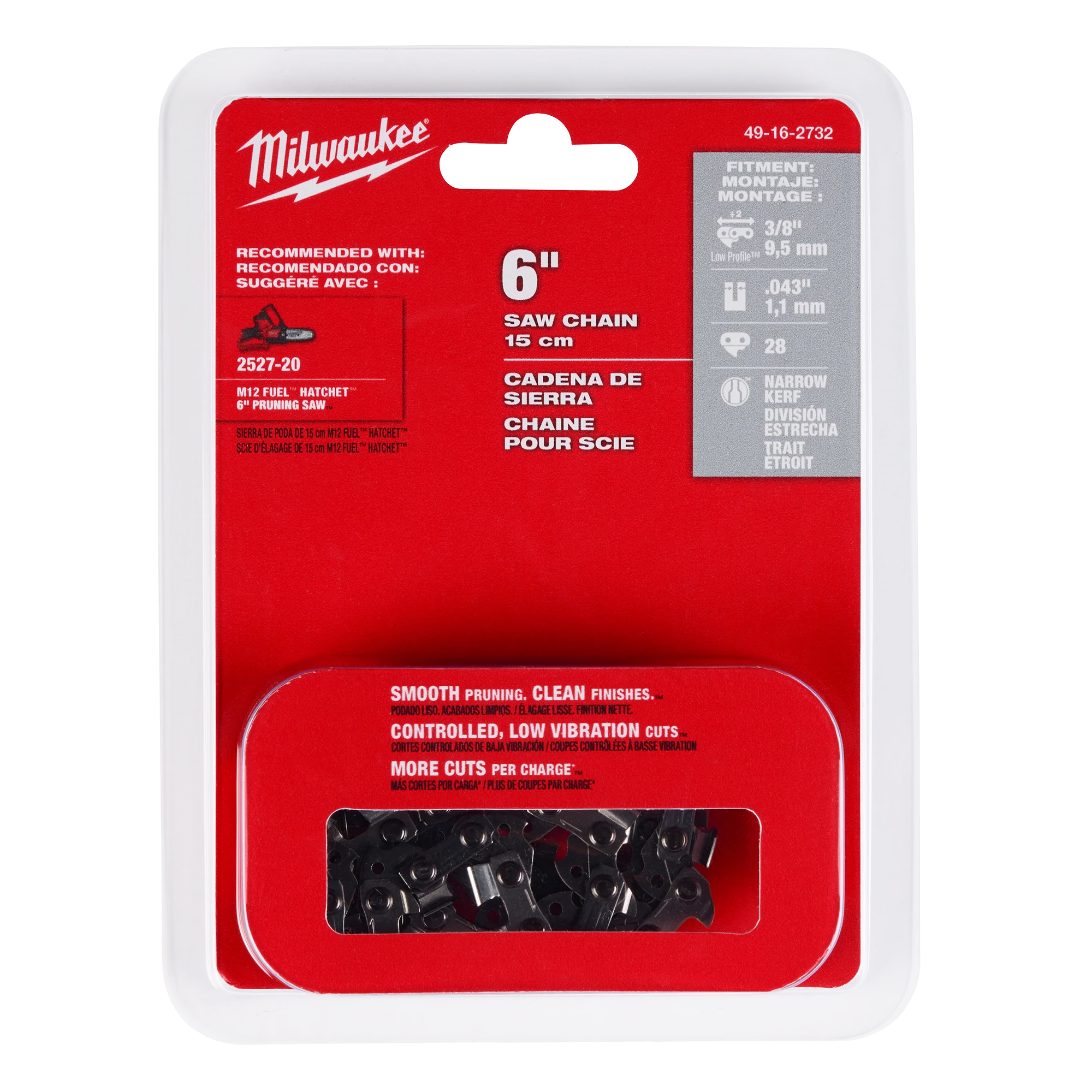 Easy-to-Use Milwaukee 6 3 8 LOW PROFILE™ Pitch .043 Gauge Saw Chain Responsible