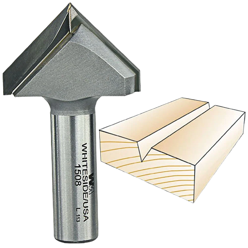 Premium Material Whiteside 90 deg. V-Groove Bit 1 2 in. SH x 1-1 2 in. CD x 3 4 in. PL Durable