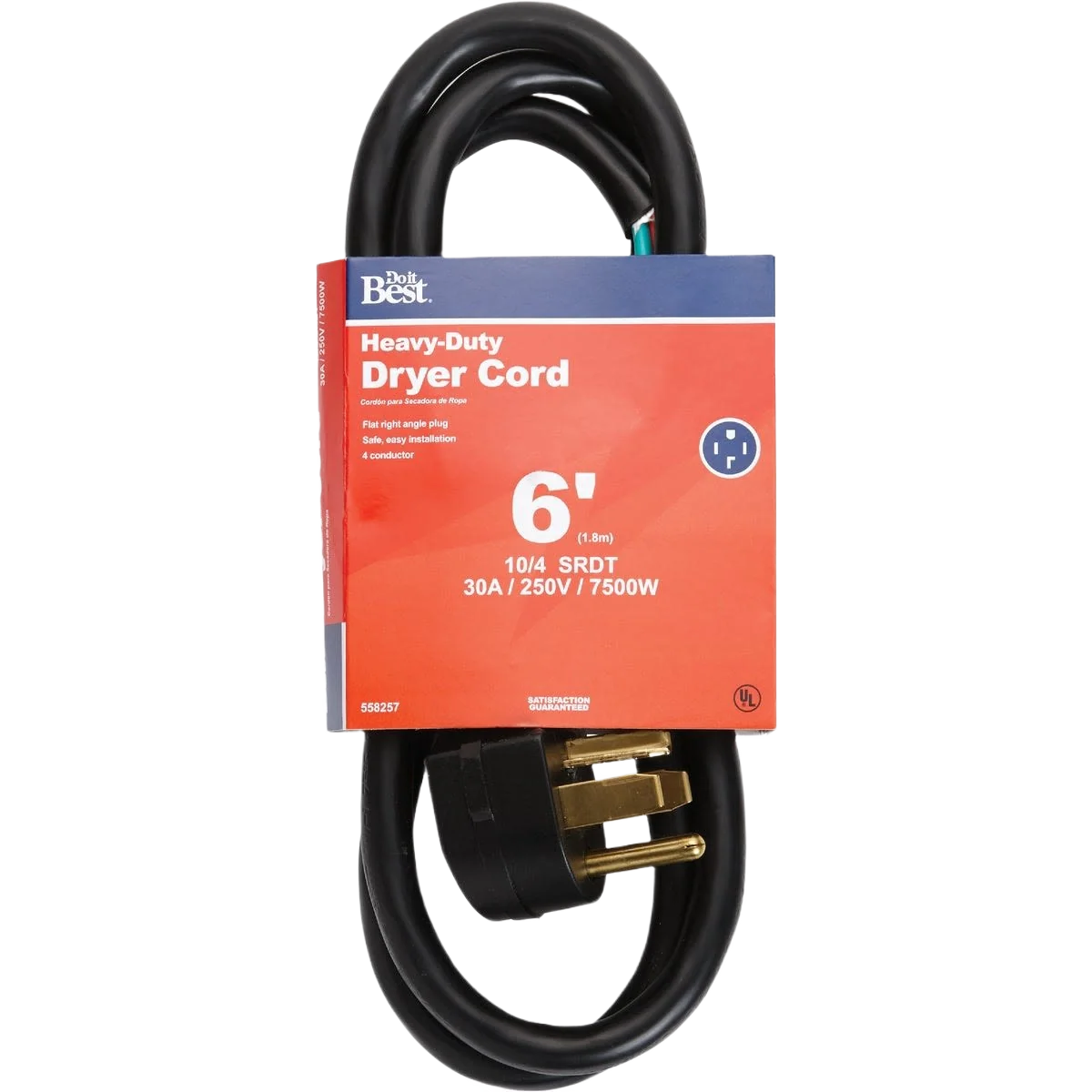 Quality Do it Black 10 4 30A Dryer Cord 6 ft. Authentic