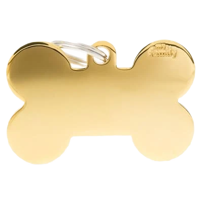 Solid MyFamily XL Gold Bone ID Tag Soft