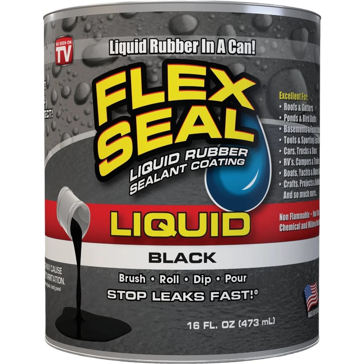 Effective Flex Seal Black Liquid Rubber Sealant 1 Pint Fashionable