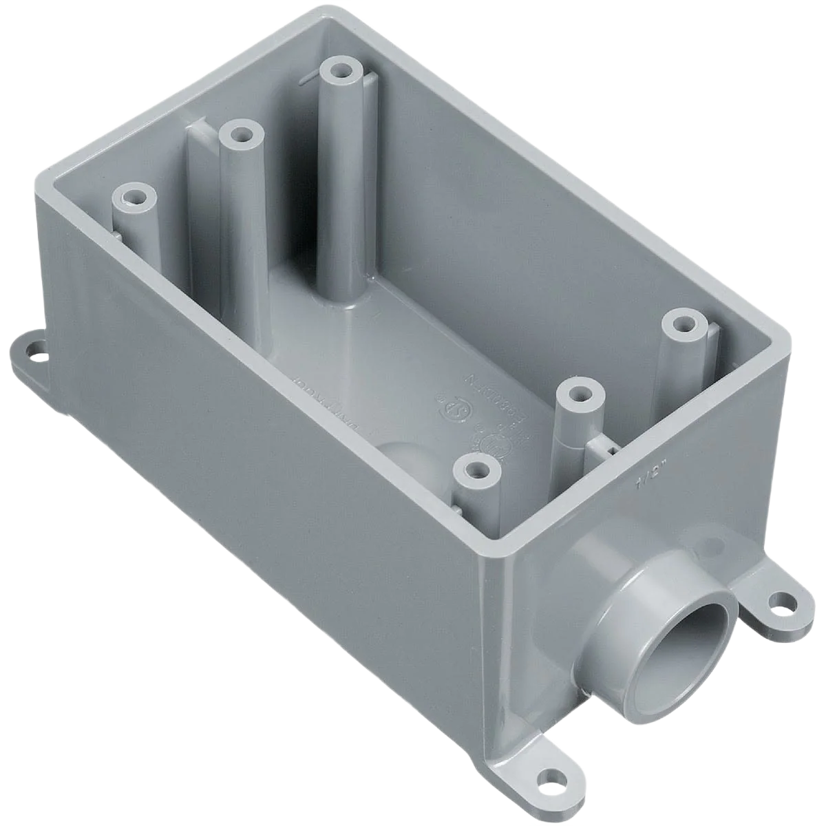 World-Class Carlon 1-Gang Gray Rectangle Dead-End Termination Wall Box 3 4 In. Outlet Elegant