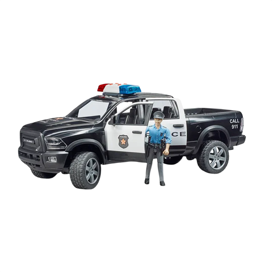 World-Class Bruder Police Ram 2500 w Policeman and L S Module Functional