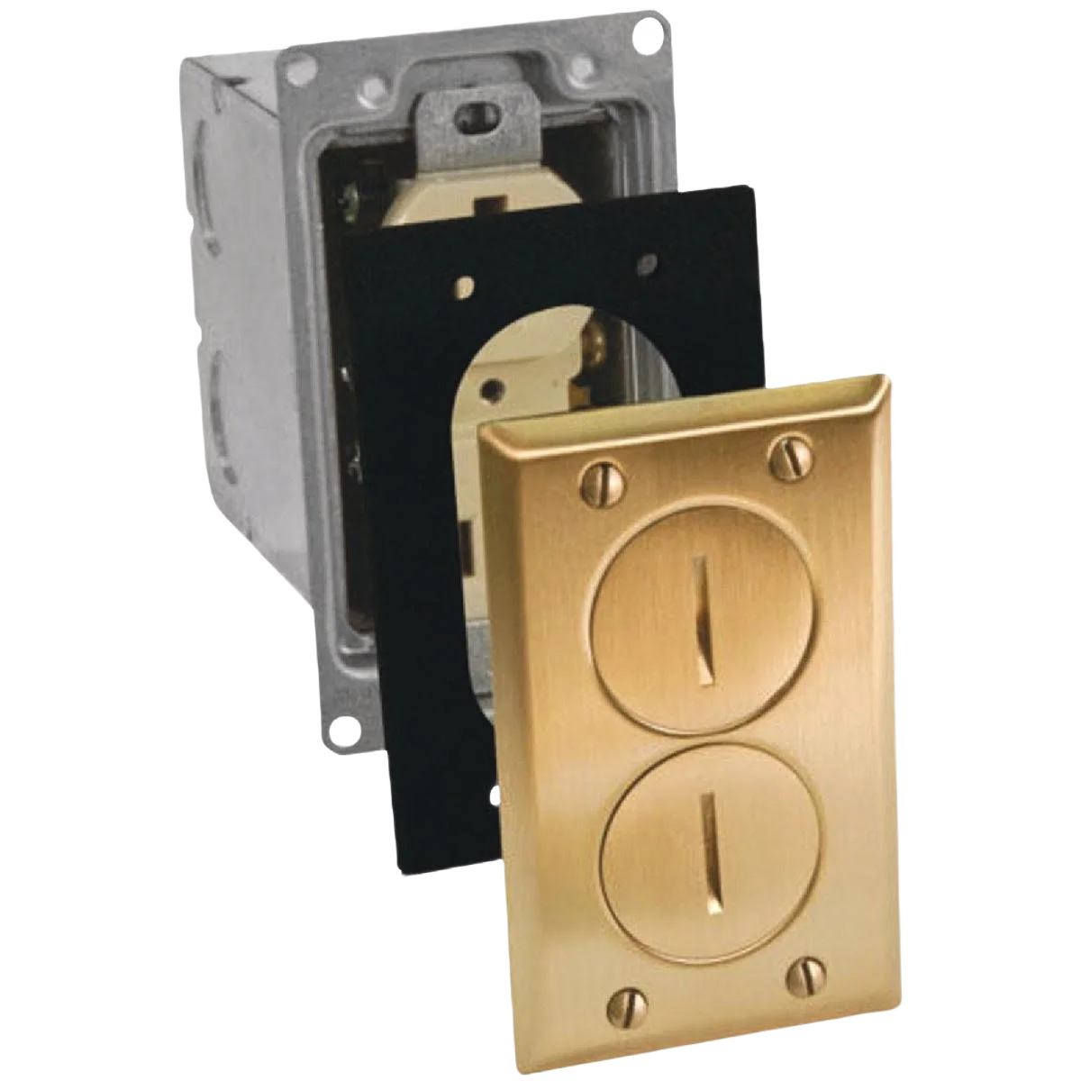 Premium Material Southwire Brass Rectangular Floor Box Outlet Kit Versatile