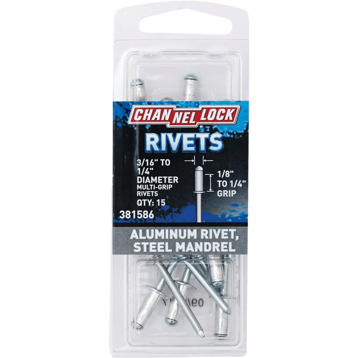 Luxury Channellock 3 16 -1 4 x 0.063 -0.250 Grip Aluminum Pop Rivets 15-Pack Soft