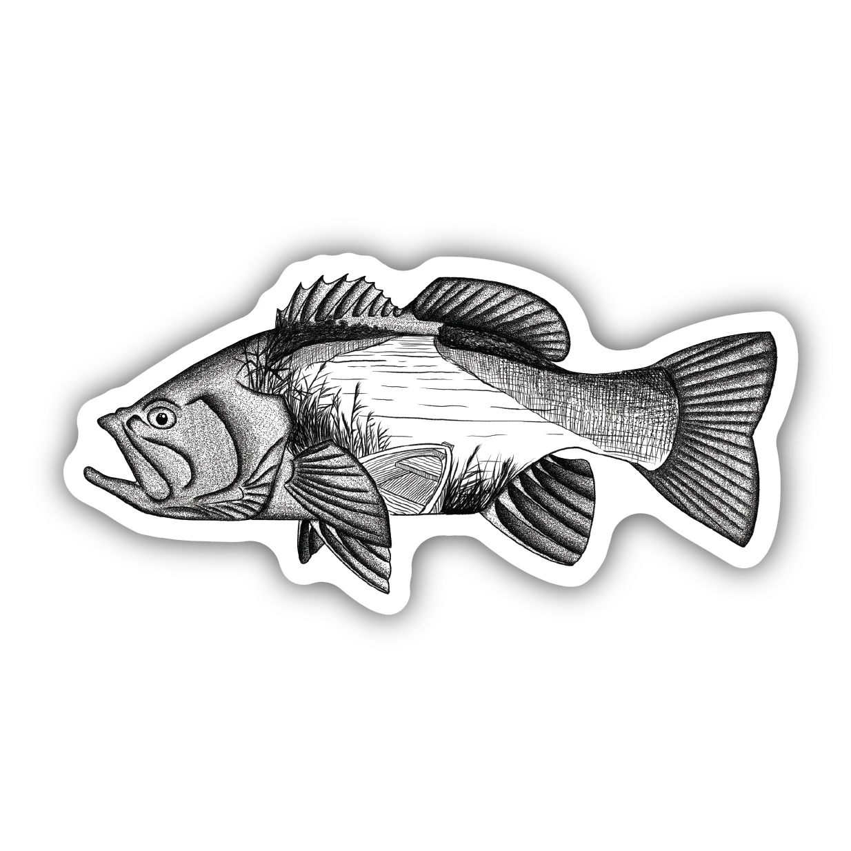 Responsible Stickers Northwest Fish Scene Sticker Functional