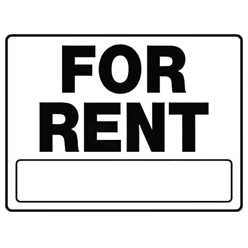 Sophisticated Hillman White Black For Rent Sign 20 x 24 in. Versatile