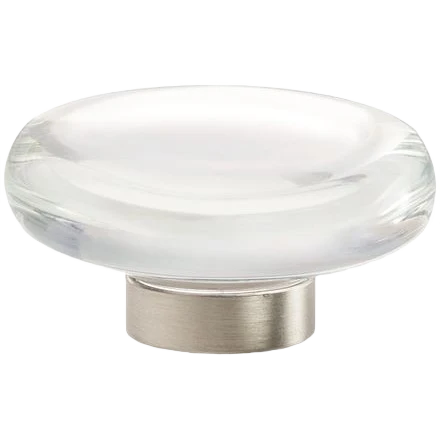 Comfortable Amerock Glacio Clear Satin Nickel Round Knob 1.75 in. Functional