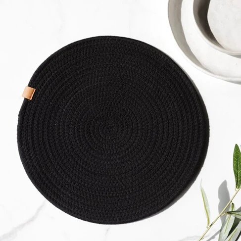 Proven PD Home and Garden Black Round Placemat 13 Official