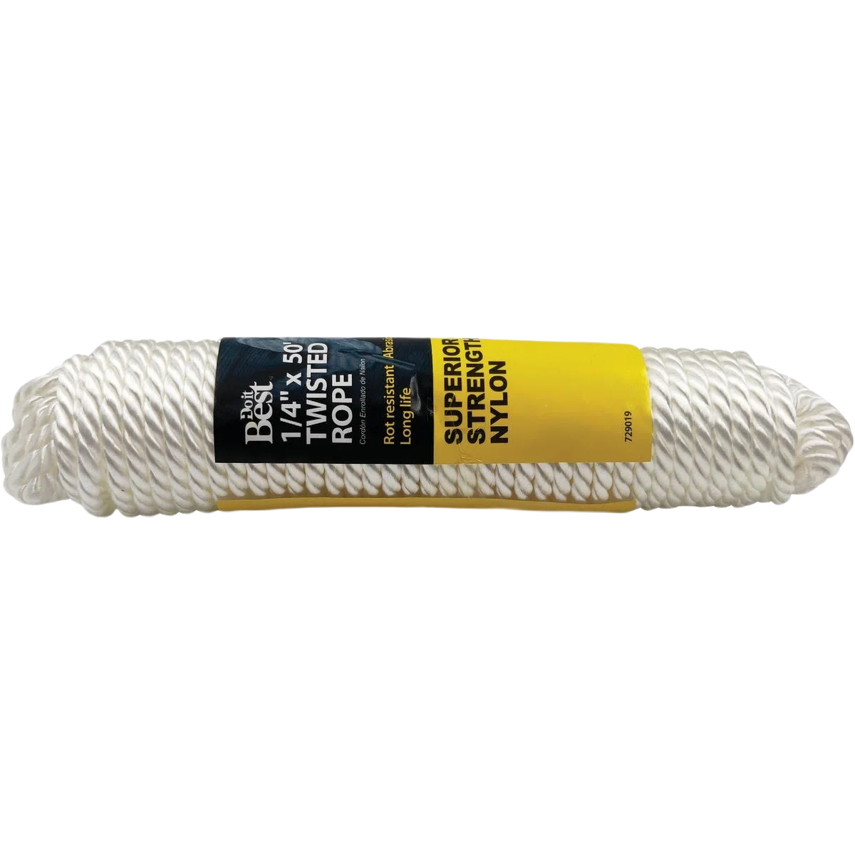 Consistent Do it White Twisted Nylon Packaged Rope 1 4 In. x 50 Ft. Powerful