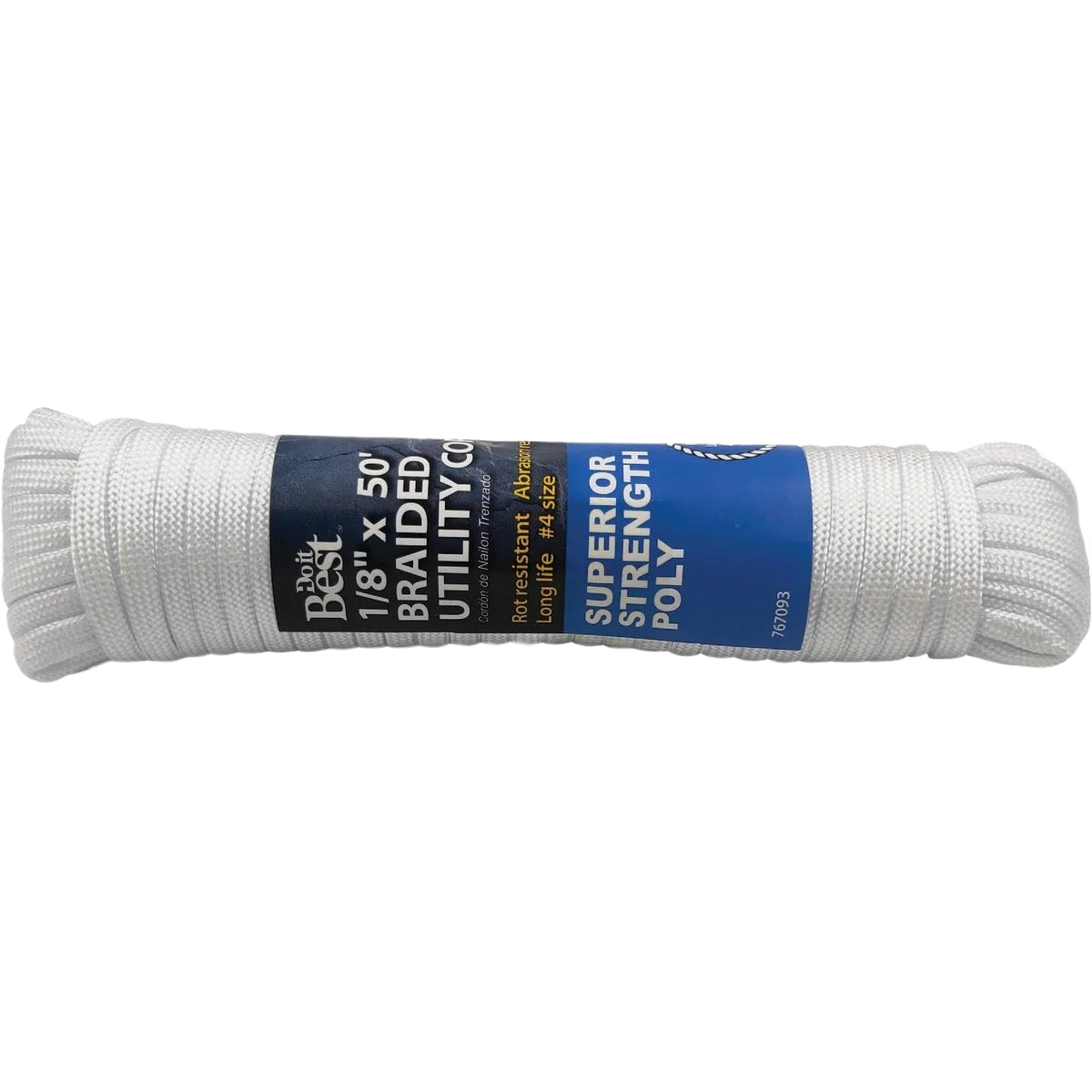 Detailed Do it White Braided Polypropylene Paracord 1 8 In. x 50 Ft. Fast