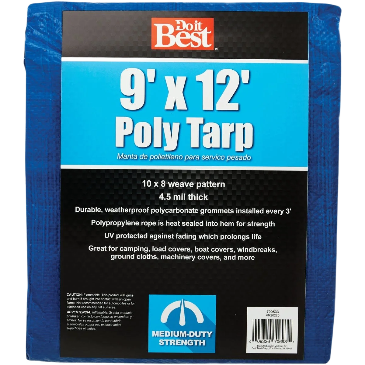 Lightweight Do it Blue Medium Duty Poly Tarp 9 Ft. x 12 Ft. Comfortable