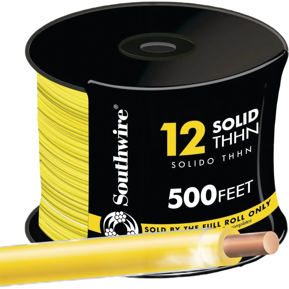 Next-Generation Southwire 500 ft. 12 AWG Yellow Solid THHN Wire Versatile