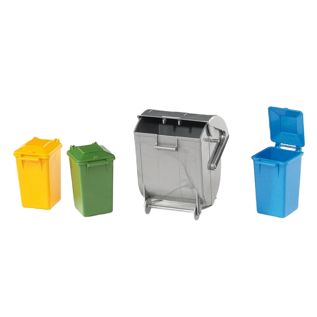 Eco-Friendly Bruder Toys Garbage Can Set of 4 Versatile