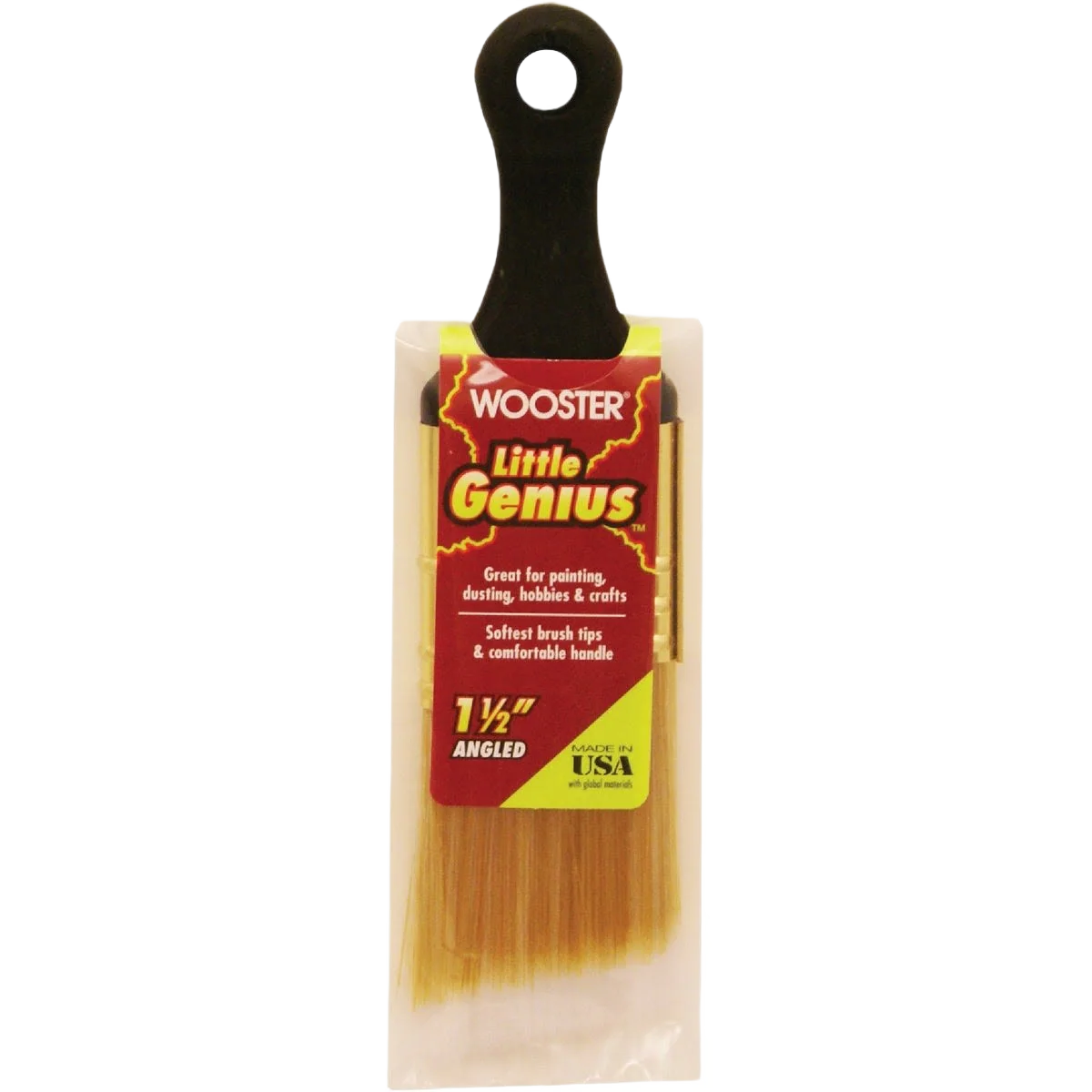 Relaxed Wooster Little Genius Angle Sash Short Handle Paint Brush 1-1 2 in. Breathable