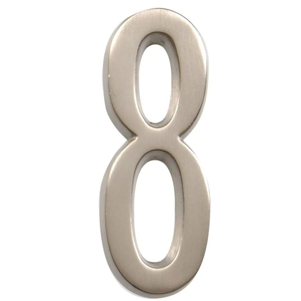 Sustainable Hillman Distinctions 4-In. Adhesive Nickel House Number 8 Smooth
