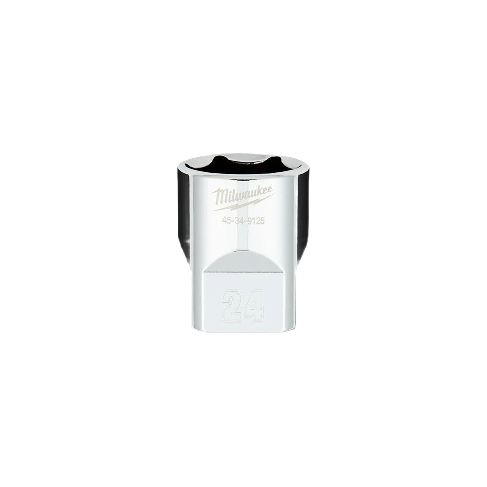 World-Class Milwaukee 1 2 Drive 24-mm Standard Socket w FOUR FLAT™ Sides Reliable