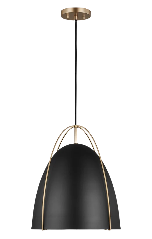 Selected Visual Comfort 1 Fixture Satin Brass Studio Norman LG Pendant High-End