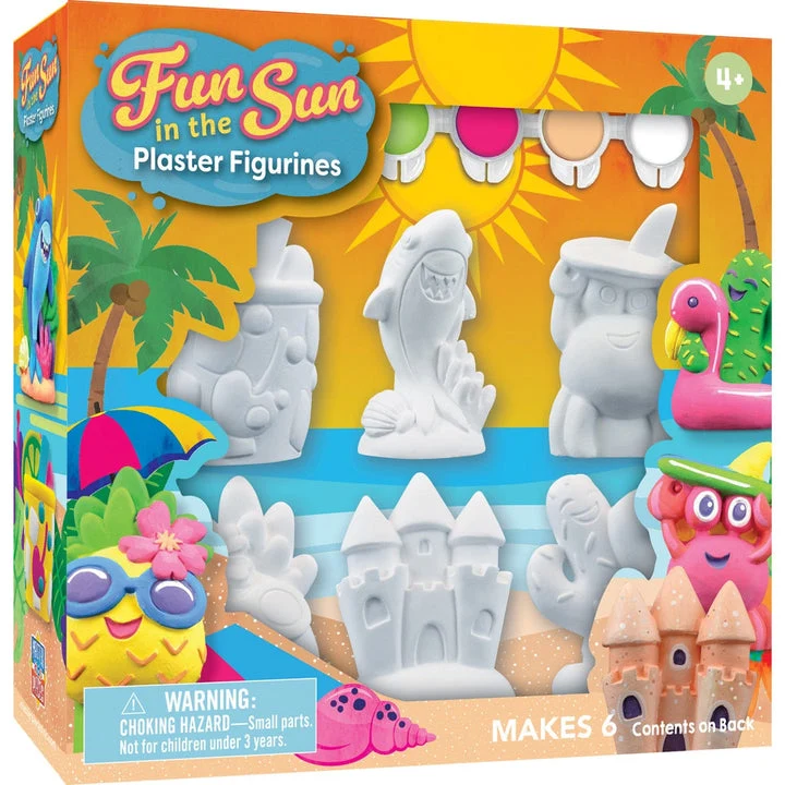 Classic MasterPieces Puzzle Fun in the Sun Plaster Figurine Paint Set Authentic