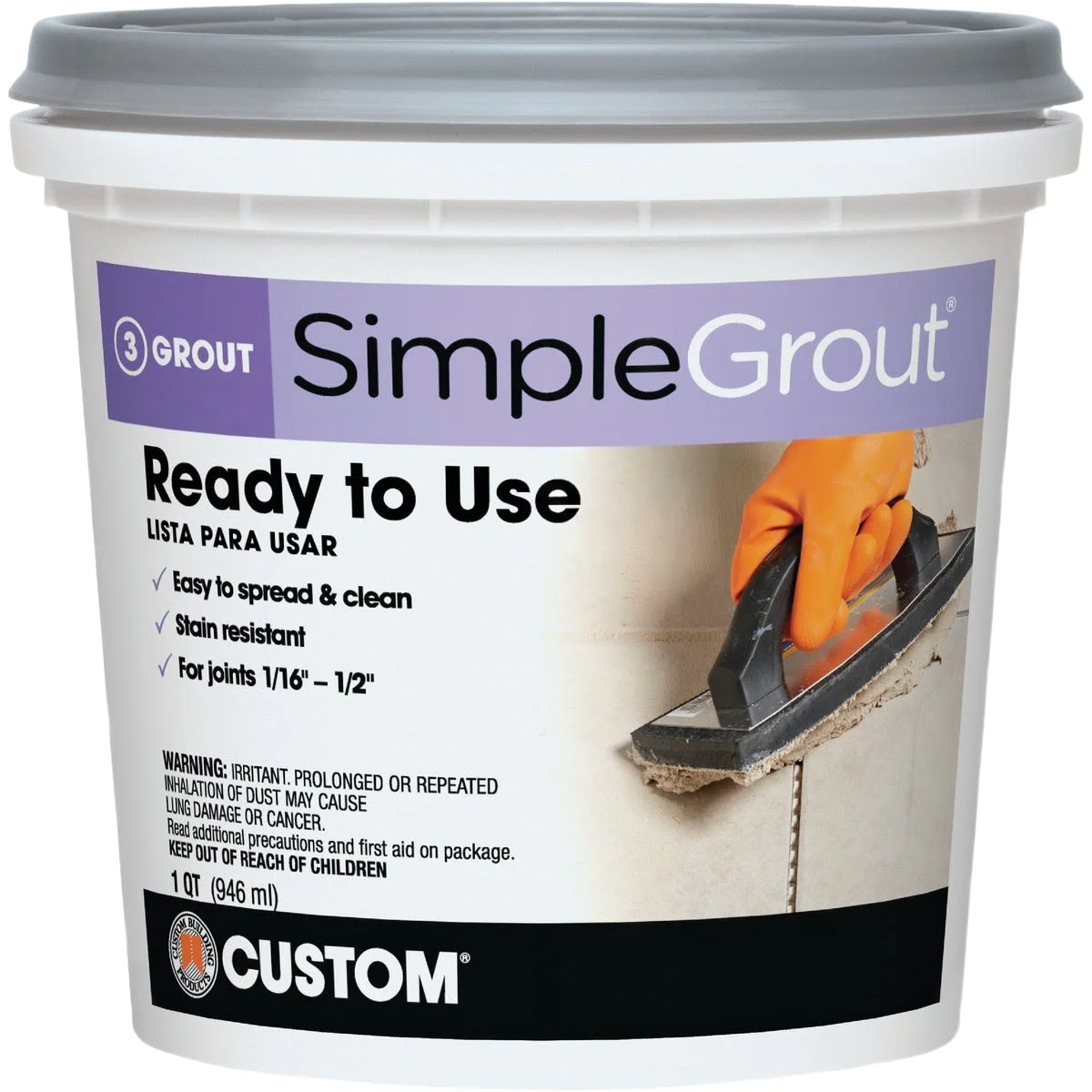 High-Grade Custom Building Products Haystack Simplegrout Tile Grout 1 qt. Lightweight