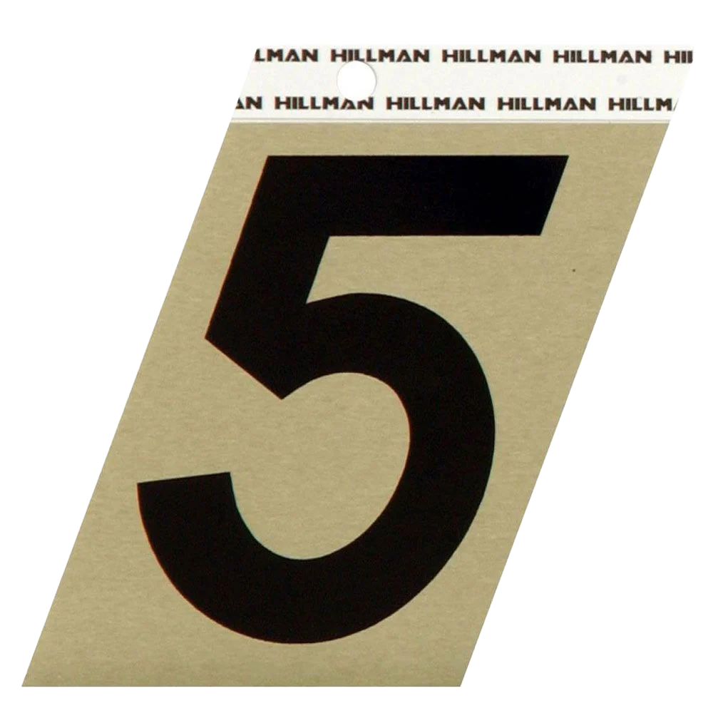 High-Quality Hillman 3 in. Black Gold Aluminum Angle Cut Sticker Number 5 Optimized
