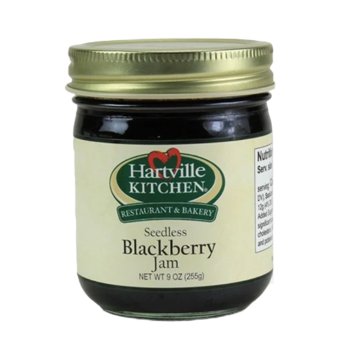 Dependable Hartville Kitchen Seedless Blackberry Jam 9 oz. Soft