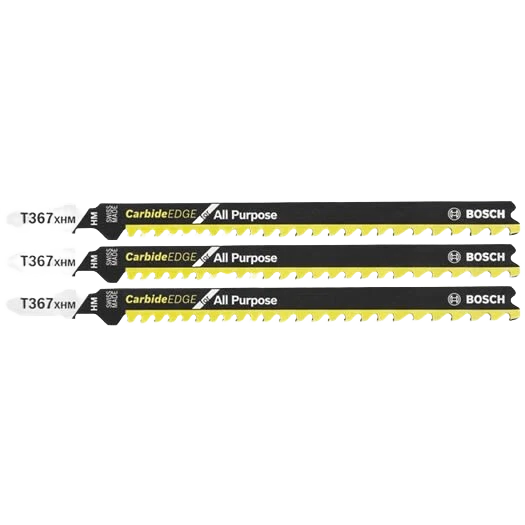 Genuine Bosch 5-1 4 In. All-Purpose T-Shank Jigsaw Blades 3-Pack Breathable
